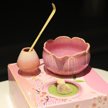 Vas de matcha în stil japonez cu gură, set ceramic de ustensile pentru matcha, suport pentru telul de amestec, ceainic și accesorii pentru ceremonia ceaiului