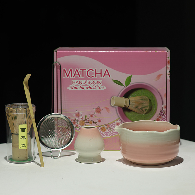 Vas de matcha în stil japonez cu gură, set ceramic de ustensile pentru matcha, suport pentru telul de amestec, ceainic și accesorii pentru ceremonia ceaiului