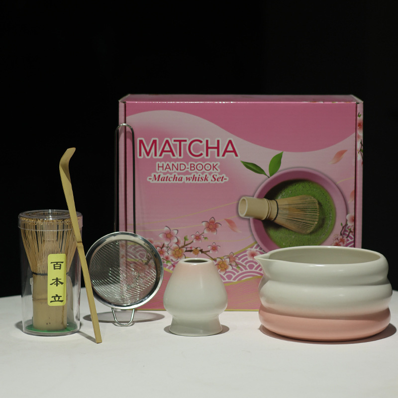Vas de matcha în stil japonez cu gură, set ceramic de ustensile pentru matcha, suport pentru telul de amestec, ceainic și accesorii pentru ceremonia ceaiului