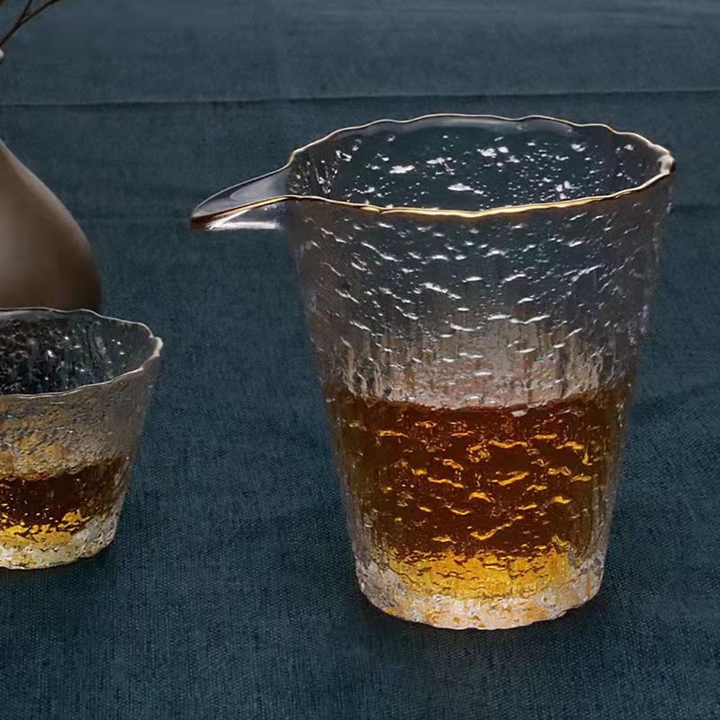 Ceașcă de ceai din cristal, cu textură ciocănită, stil japonez, accesorii Kung Fu pentru ceai, ceașcă unică