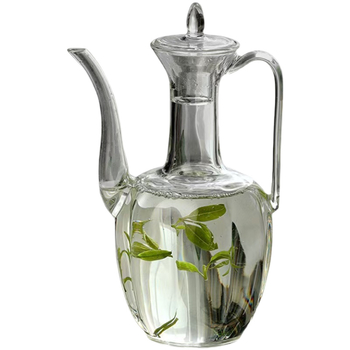 Ceainic din sticlă transparent pentru ceai verde, în stilul Dinastiei Song, cu mâner, rezistent la căldură, design retro în stilul concubinei imperiale