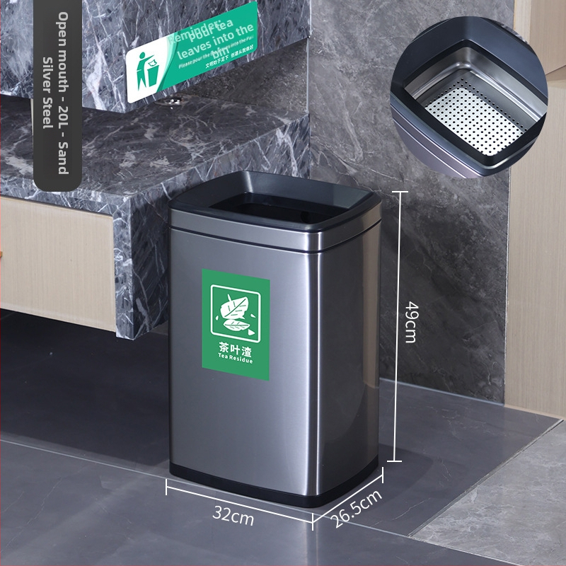 Coș de ceai din oțel inoxidabil, cu filtru, capacitate mare, design cilindric pentru masă de ceai.