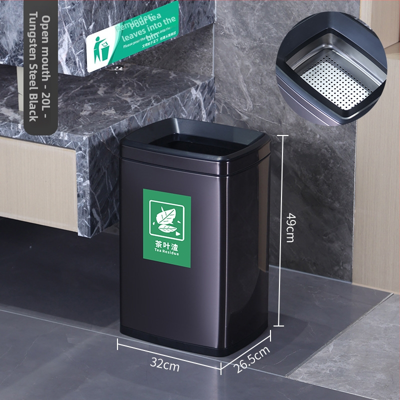 Coș de ceai din oțel inoxidabil, cu filtru, capacitate mare, design cilindric pentru masă de ceai.