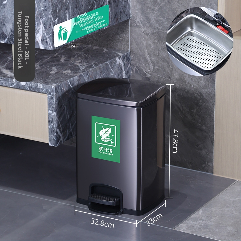 Coș de ceai din oțel inoxidabil, cu filtru, capacitate mare, design cilindric pentru masă de ceai.