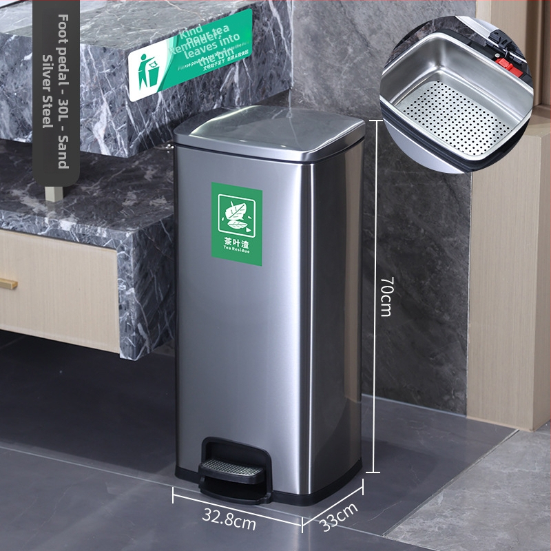 Coș de ceai din oțel inoxidabil, cu filtru, capacitate mare, design cilindric pentru masă de ceai.