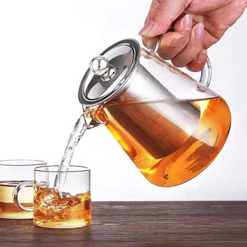 Ceainic din sticlă, model 2005, pentru uz casnic, rezistent la temperaturi înalte, separare ceai-apă, set de ceai, un ceainic, sticlă borosilicată înaltă
