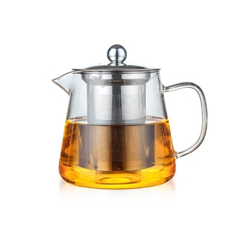 Ceainic din sticlă, model 2005, pentru uz casnic, rezistent la temperaturi înalte, separare ceai-apă, set de ceai, un ceainic, sticlă borosilicată înaltă