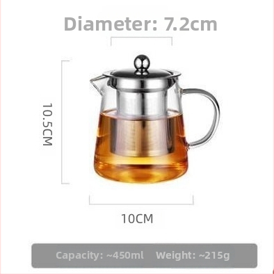 Ceainic din sticlă, model 2005, pentru uz casnic, rezistent la temperaturi înalte, separare ceai-apă, set de ceai, un ceainic, sticlă borosilicată înaltă