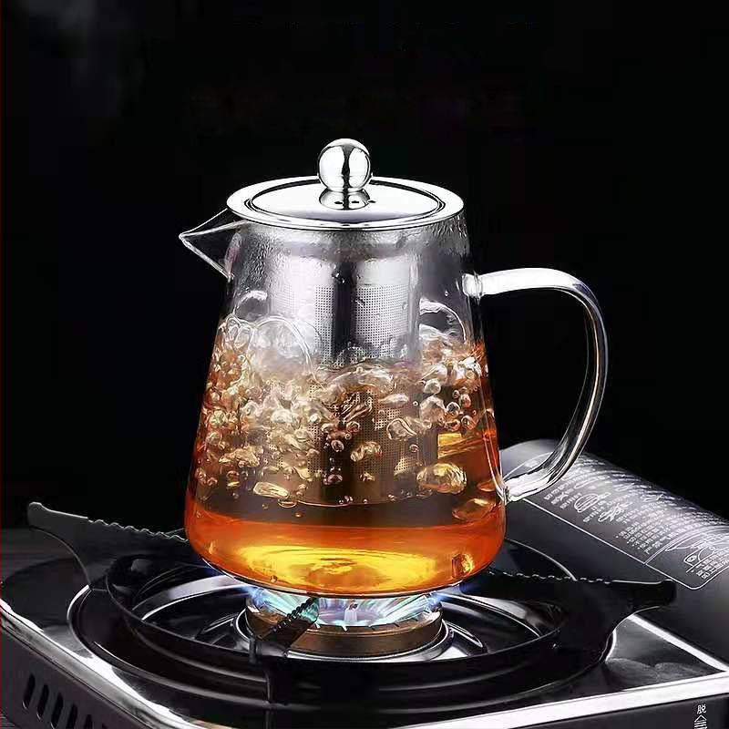 Ceainic din sticlă, model 2005, pentru uz casnic, rezistent la temperaturi înalte, separare ceai-apă, set de ceai, un ceainic, sticlă borosilicată înaltă