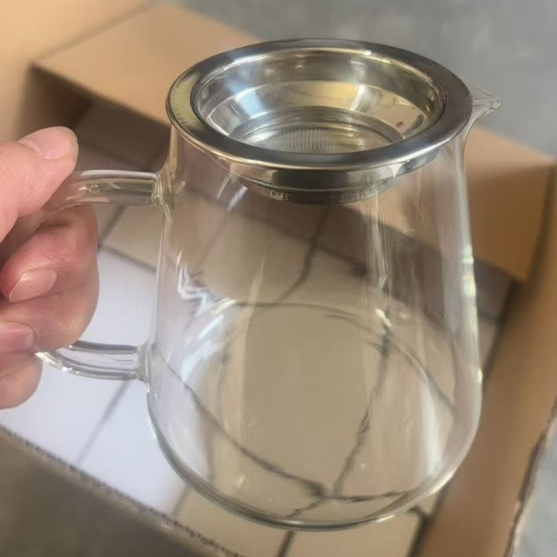 Ceainic din sticlă, model 2005, pentru uz casnic, rezistent la temperaturi înalte, separare ceai-apă, set de ceai, un ceainic, sticlă borosilicată înaltă