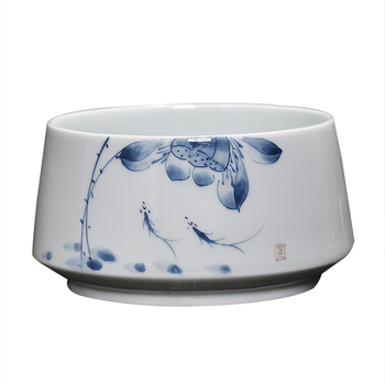 Set de ceai din porțelan albastru-albastru, vas ceramic pentru resturi de ceai, vas de spălat cești și tavă de ceai