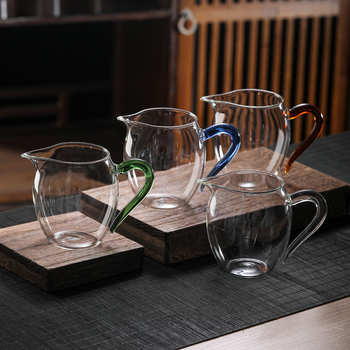 Set de ceai din sticlă borosilicată rezistentă la temperaturi, cu filtru, ceșcuță și accesorii în stil chinezesc