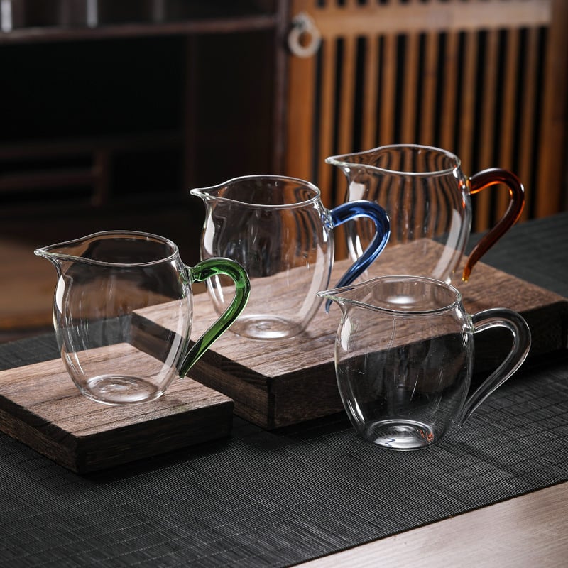 Set de ceai din sticlă borosilicată rezistentă la temperaturi, cu filtru, ceșcuță și accesorii în stil chinezesc