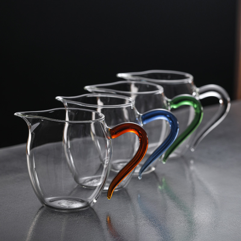 Set de ceai din sticlă borosilicată rezistentă la temperaturi, cu filtru, ceșcuță și accesorii în stil chinezesc