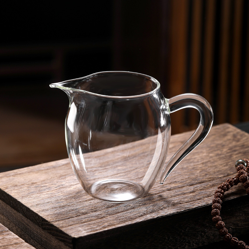 Set de ceai din sticlă borosilicată rezistentă la temperaturi, cu filtru, ceșcuță și accesorii în stil chinezesc