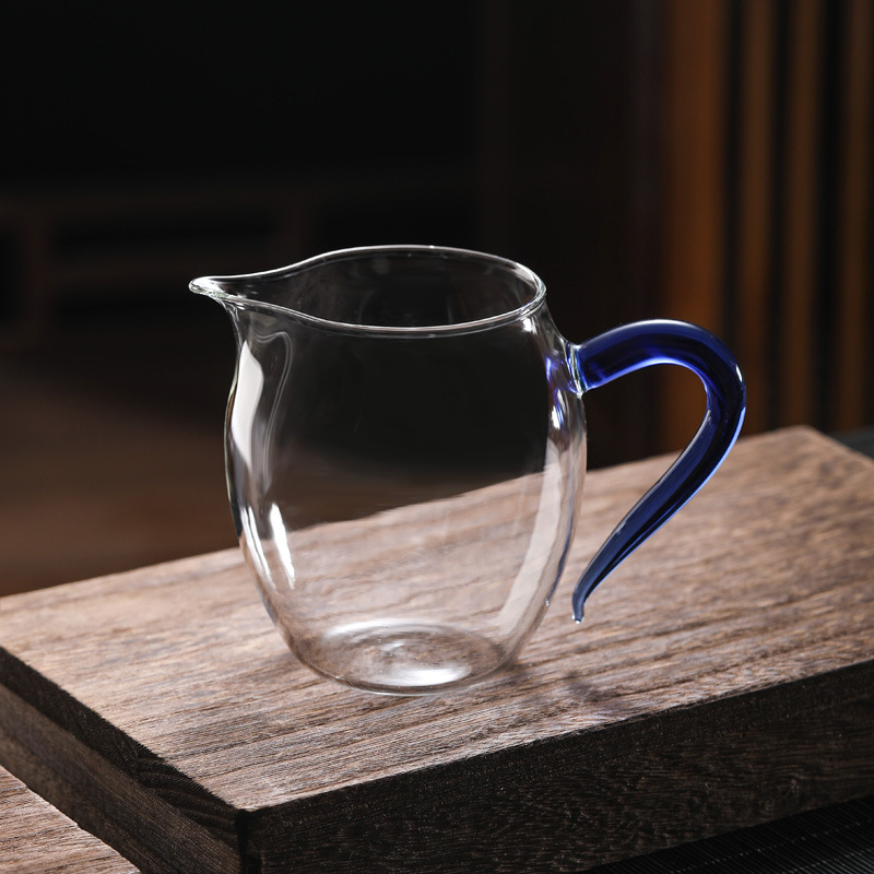 Set de ceai din sticlă borosilicată rezistentă la temperaturi, cu filtru, ceșcuță și accesorii în stil chinezesc