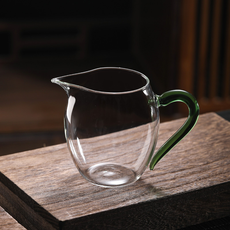 Set de ceai din sticlă borosilicată rezistentă la temperaturi, cu filtru, ceșcuță și accesorii în stil chinezesc