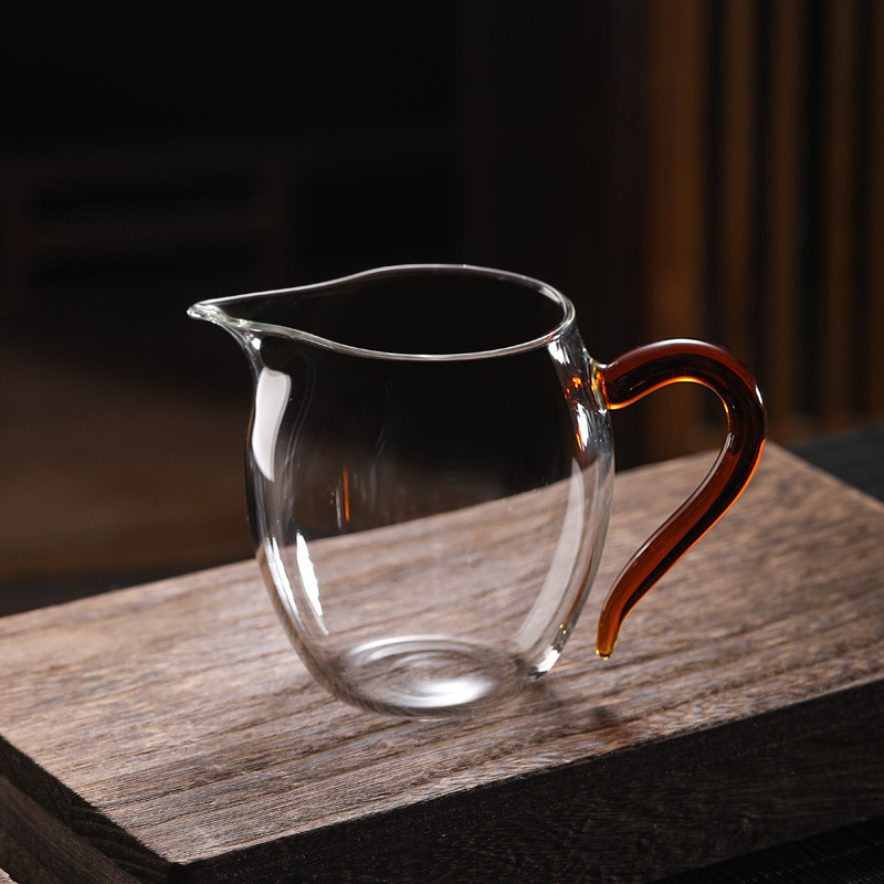 Set de ceai din sticlă borosilicată rezistentă la temperaturi, cu filtru, ceșcuță și accesorii în stil chinezesc