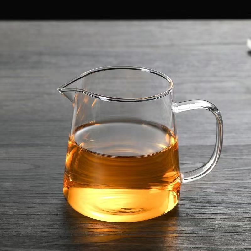 Set de ceai din sticlă borosilicată rezistentă la temperaturi, cu filtru, ceșcuță și accesorii în stil chinezesc