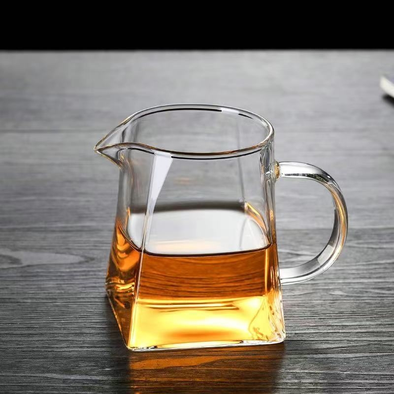 Set de ceai din sticlă borosilicată rezistentă la temperaturi, cu filtru, ceșcuță și accesorii în stil chinezesc