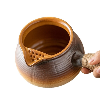 Ceainic ceramic pentru ceai de flori și infuzie de lapte, ceainic în formă de pară pentru fierbere pe plită, capacitate mare