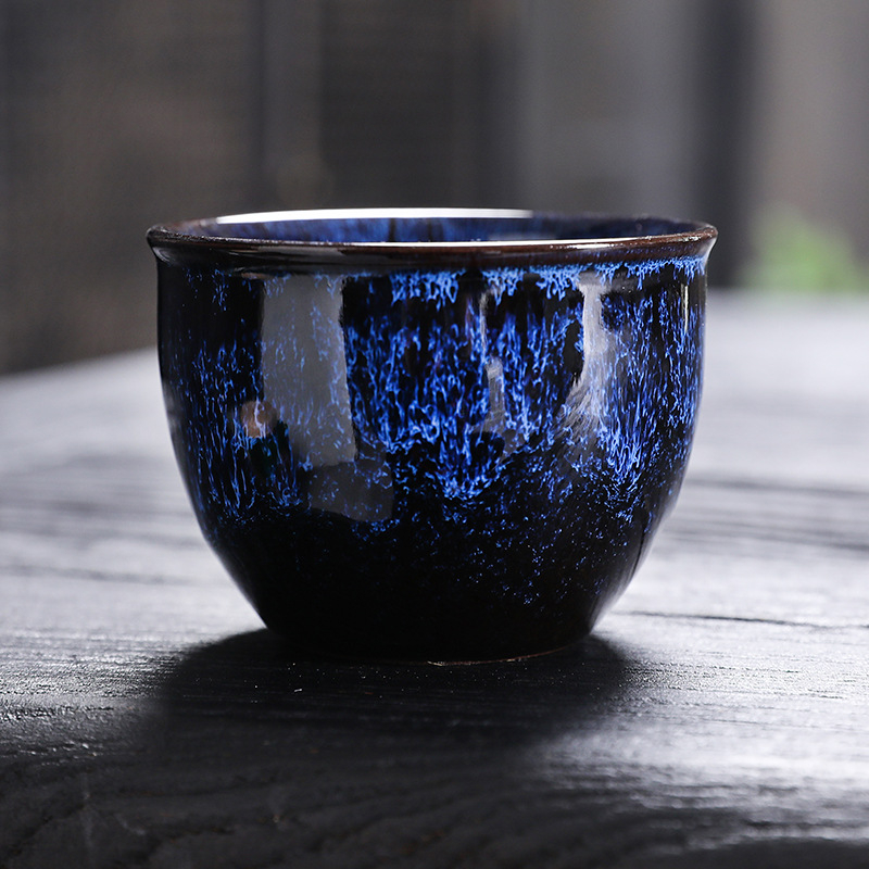 Set de ceai ceramic cu glazură multicoloră, cutie cadou pentru casă și oaspeți, design cu cinci elemente, ceașcă mare