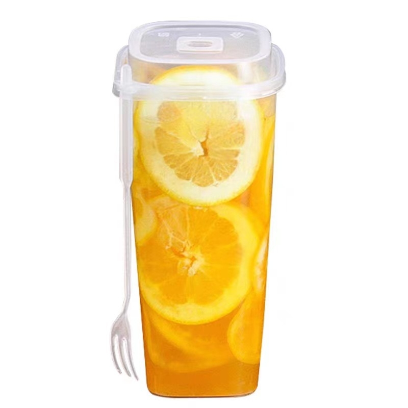 Pahar pătrat de unică folosință pentru ceai cu lapte, capac, logo personalizabil, ceai de lămâie, 400/500/600 ml