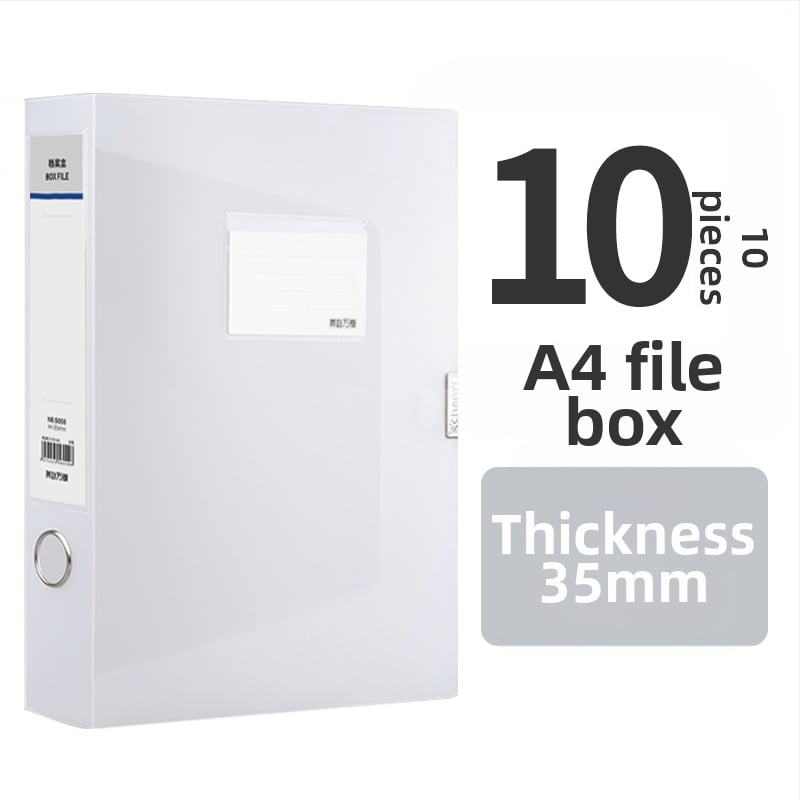 10 priehľadných A4 dokumentových krabičiek, plastové úložné boxy, 55 mm hrúbka, na domáce aj kancelárske použitie, zvislé skladovanie, veľký rozmer