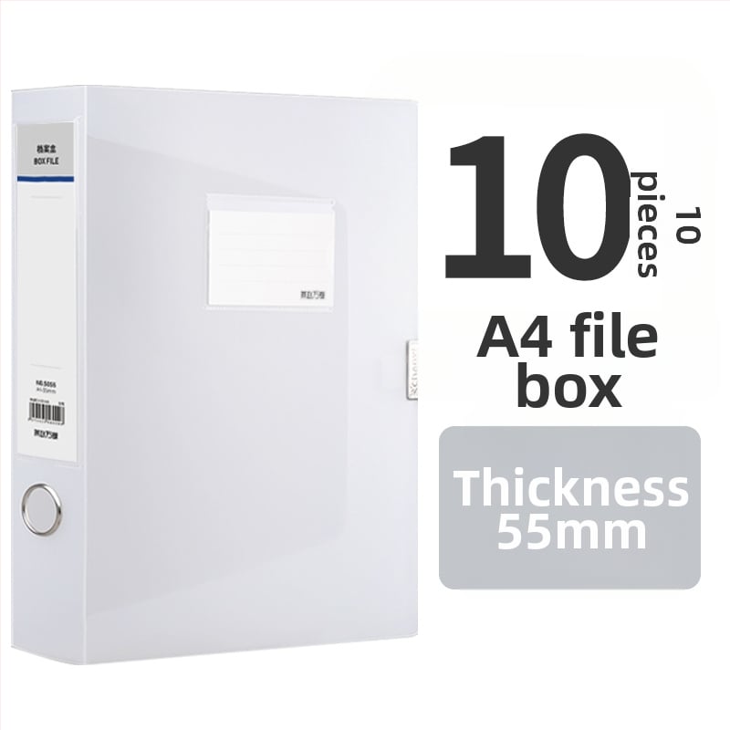 10 priehľadných A4 dokumentových krabičiek, plastové úložné boxy, 55 mm hrúbka, na domáce aj kancelárske použitie, zvislé skladovanie, veľký rozmer