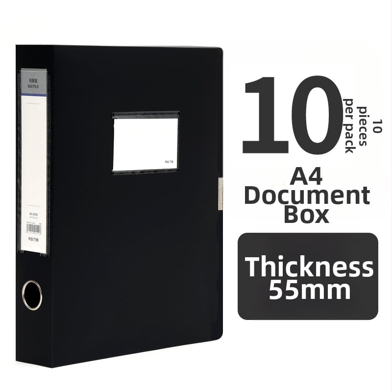 10 priehľadných A4 dokumentových krabičiek, plastové úložné boxy, 55 mm hrúbka, na domáce aj kancelárske použitie, zvislé skladovanie, veľký rozmer