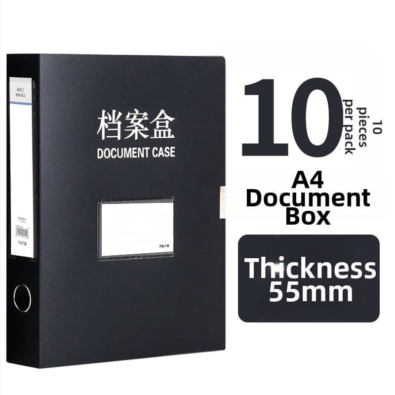 10 priehľadných A4 dokumentových krabičiek, plastové úložné boxy, 55 mm hrúbka, na domáce aj kancelárske použitie, zvislé skladovanie, veľký rozmer