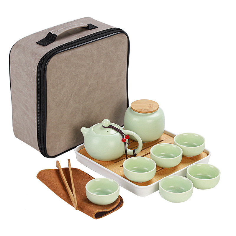 Set de ceai ceramic Ding ware pentru călătorii, set portabil Kung Fu, cu logo personalizat pentru cadouri de afaceri