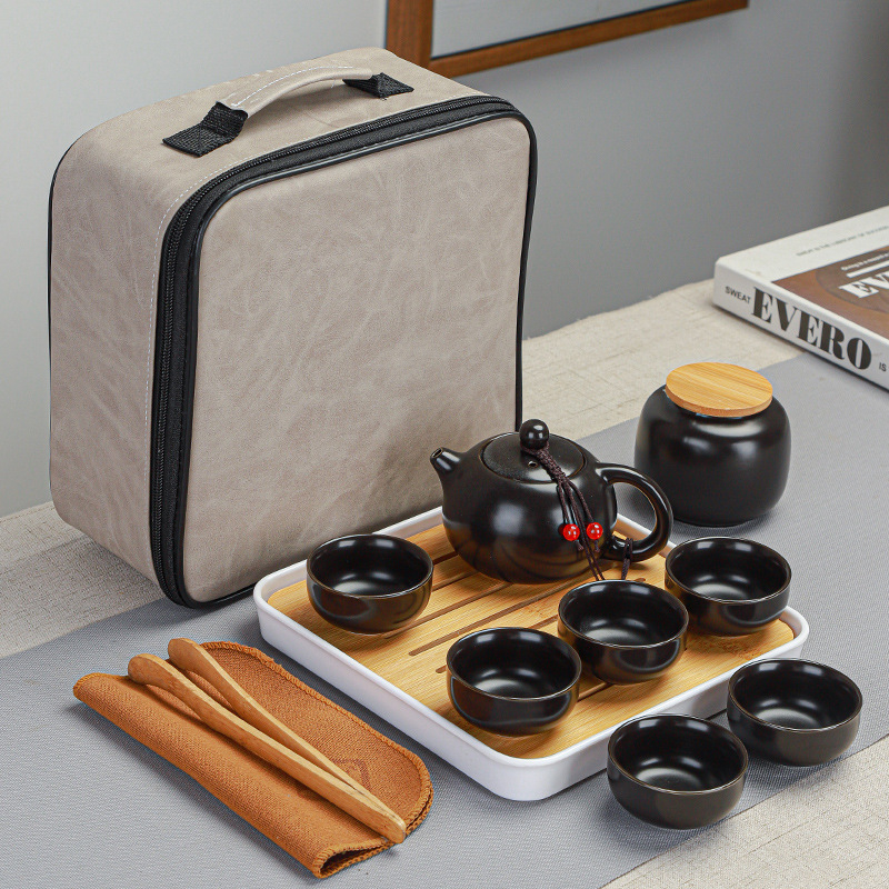 Set de ceai ceramic Ding ware pentru călătorii, set portabil Kung Fu, cu logo personalizat pentru cadouri de afaceri