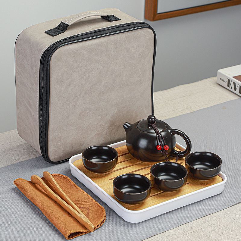 Set de ceai ceramic Ding ware pentru călătorii, set portabil Kung Fu, cu logo personalizat pentru cadouri de afaceri