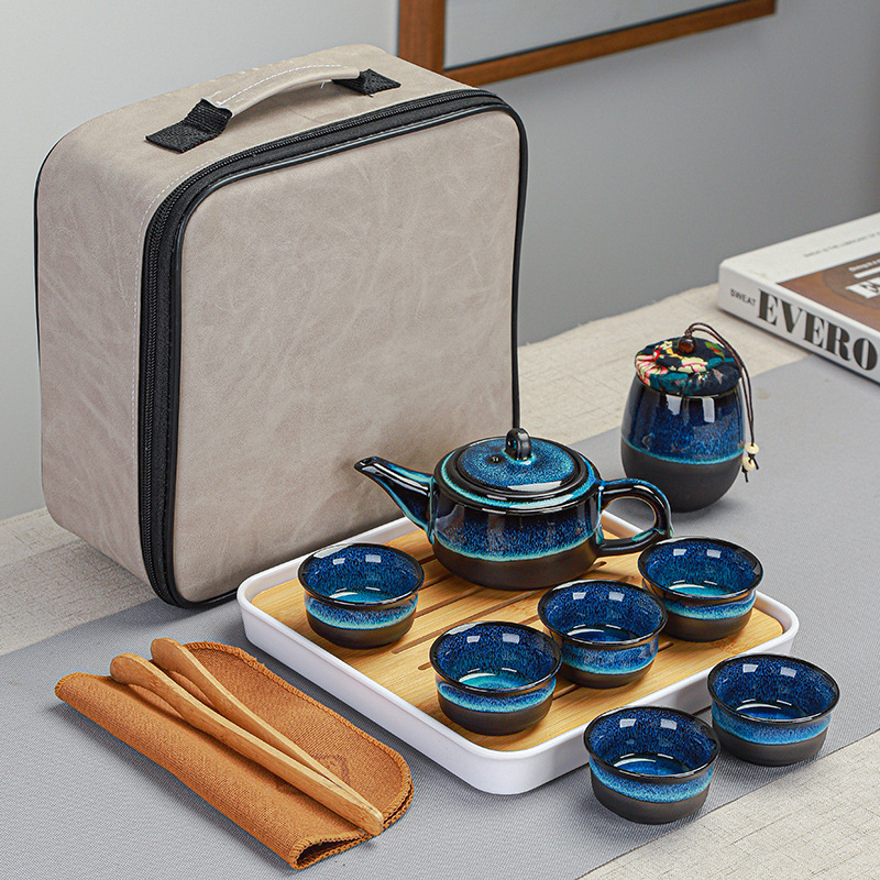 Set de ceai ceramic Ding ware pentru călătorii, set portabil Kung Fu, cu logo personalizat pentru cadouri de afaceri