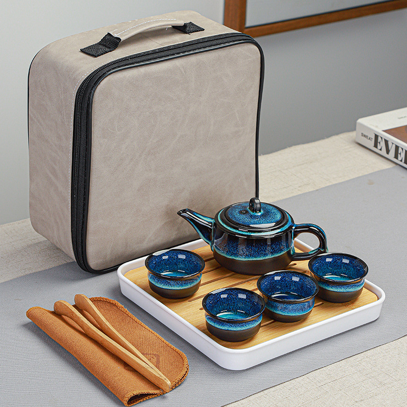 Set de ceai ceramic Ding ware pentru călătorii, set portabil Kung Fu, cu logo personalizat pentru cadouri de afaceri