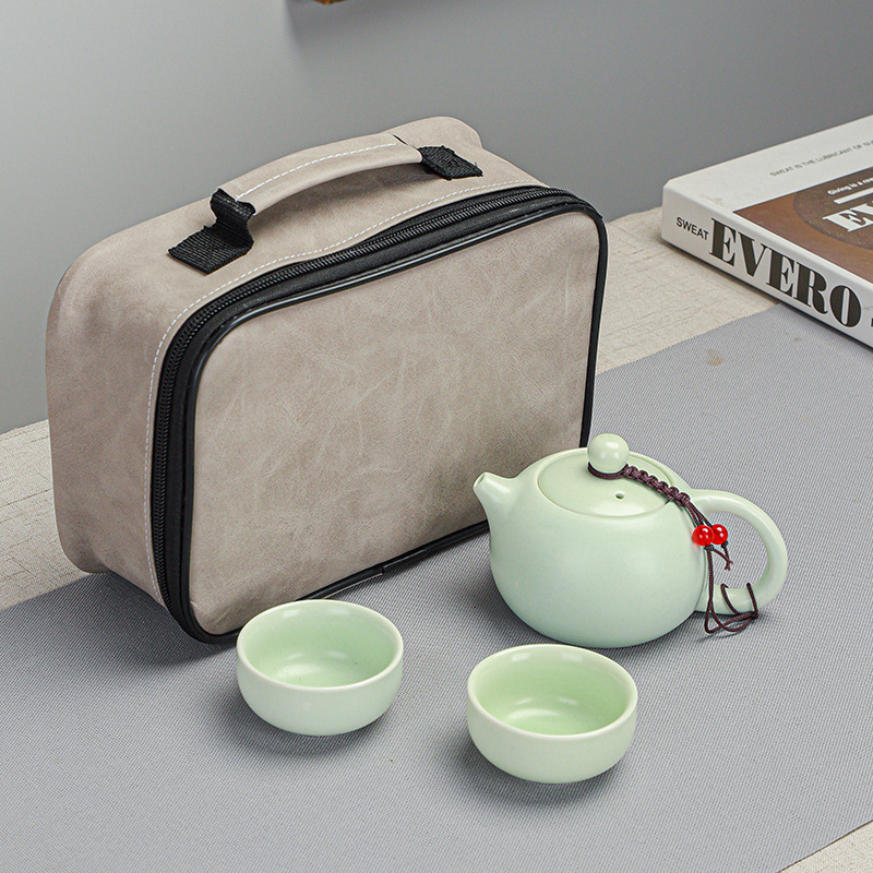 Set de ceai ceramic Ding ware pentru călătorii, set portabil Kung Fu, cu logo personalizat pentru cadouri de afaceri