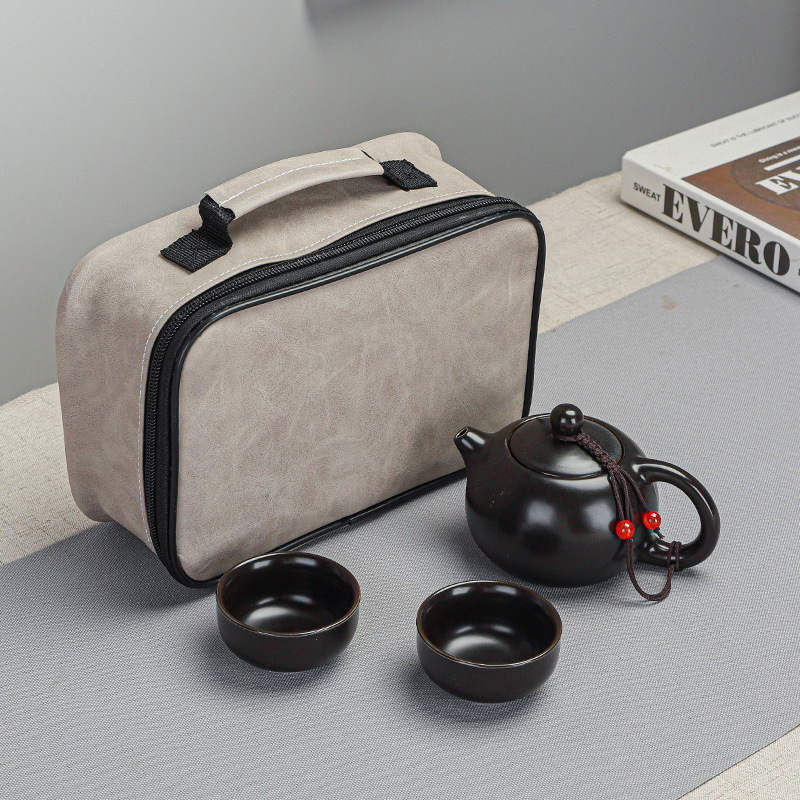 Set de ceai ceramic Ding ware pentru călătorii, set portabil Kung Fu, cu logo personalizat pentru cadouri de afaceri