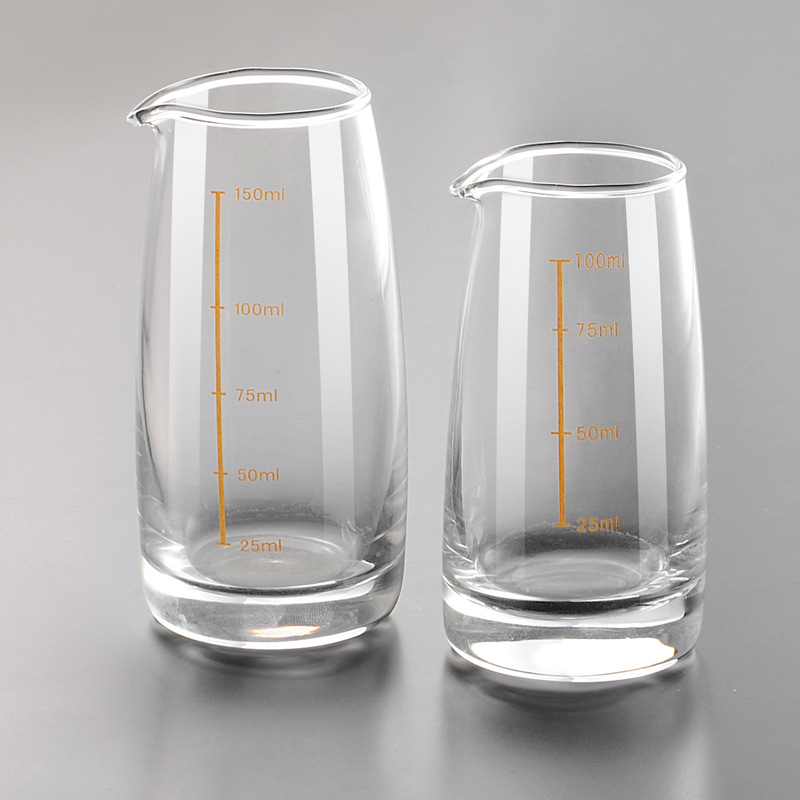 Decantor din sticlă pentru băuturi spirtoase, cu scară de măsurare pe mâner, stil chinezesc, pentru uz casnic