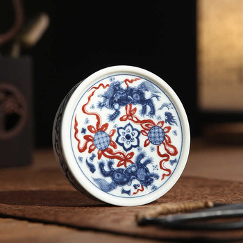 Suport de ceai și accesorii Gongfu: capac de ceainic din ceramică, capac pentru bol, măsuță mică de ceai din ceramică, suport pentru ceașcă din porțelan albastru-alb, suport pentru ceainic