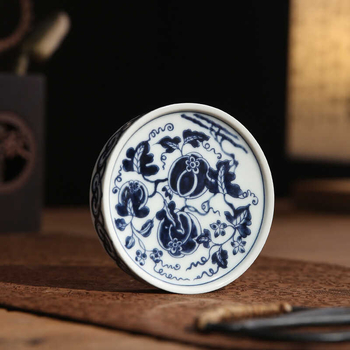 Suport de ceai și accesorii Gongfu: capac de ceainic din ceramică, capac pentru bol, măsuță mică de ceai din ceramică, suport pentru ceașcă din porțelan albastru-alb, suport pentru ceainic