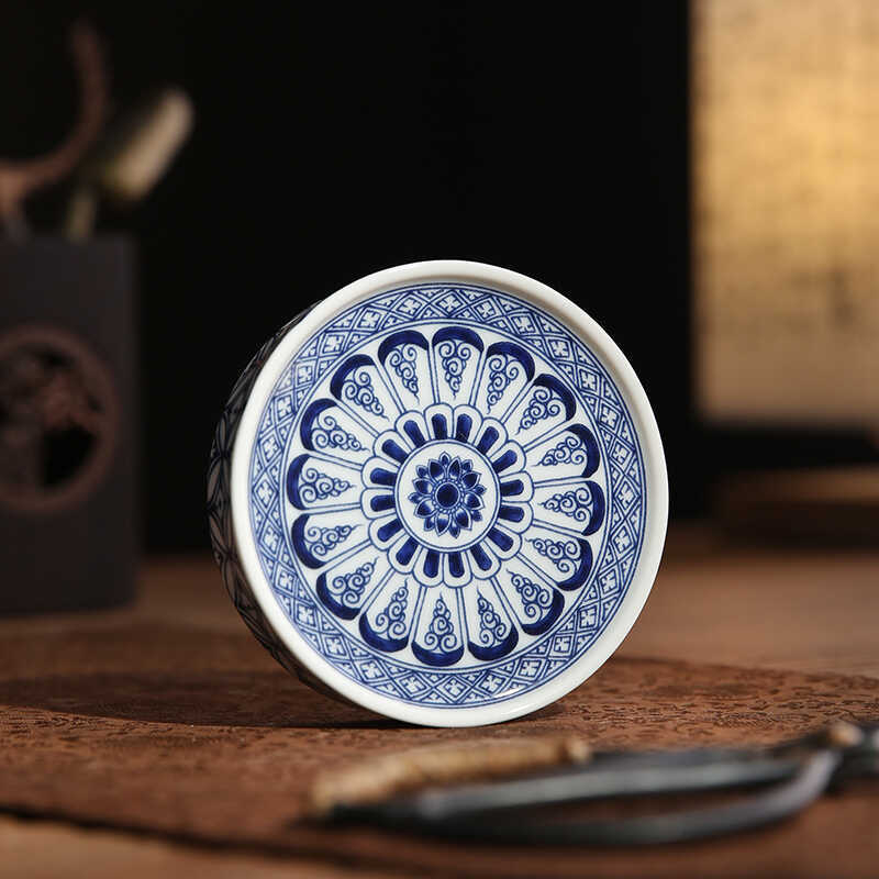 Suport de ceai și accesorii Gongfu: capac de ceainic din ceramică, capac pentru bol, măsuță mică de ceai din ceramică, suport pentru ceașcă din porțelan albastru-alb, suport pentru ceainic