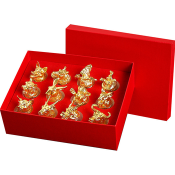 Set de pahare pentru lichior în stil chinezesc, cu 12 zodii, sticlă cristal, pahar pentru shot, dozator de băuturi în cutie cadou, en gros