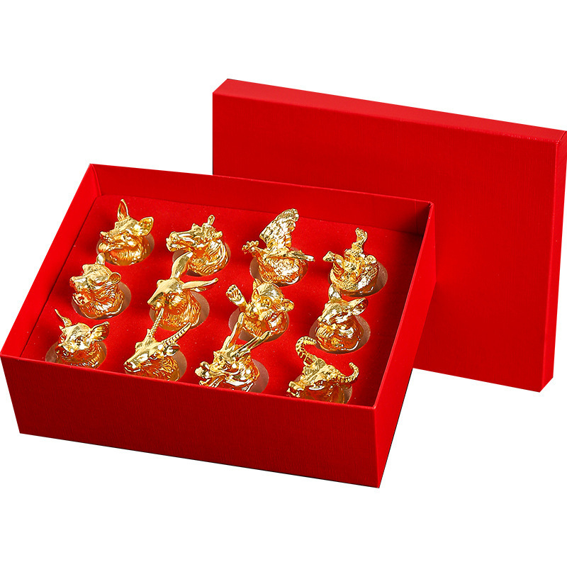 Set de pahare pentru lichior în stil chinezesc, cu 12 zodii, sticlă cristal, pahar pentru shot, dozator de băuturi în cutie cadou, en gros
