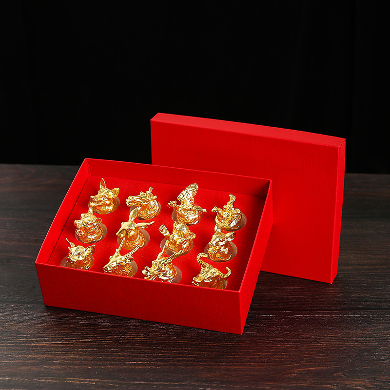 Set de pahare pentru lichior în stil chinezesc, cu 12 zodii, sticlă cristal, pahar pentru shot, dozator de băuturi în cutie cadou, en gros