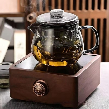 Ceainic din sticlă cu funcție de separare a apei, borosilicat gros, rezistent la temperaturi înalte pentru prepararea ceaiului.