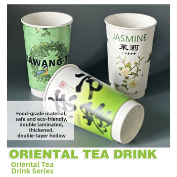 Pahar de unică folosință pentru cafea și ceai pentru take-away, diametrul 90 mm, 500 ml, potrivit pentru băuturi calde și reci, cu două pereți, îngroșat, protecție împotriva arderii