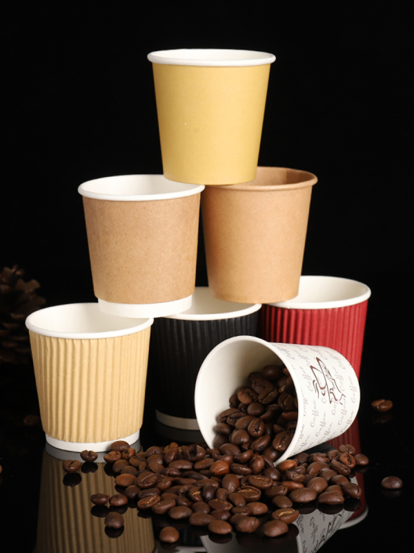 Ceașcă de cafea din Hârtie, de unică folosință, 4 oz (100 ml), cupă ondulată cu două straturi, cupă de degustare