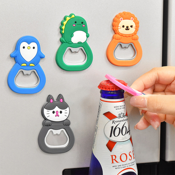 Deschizător de sticle cu magnet pentru frigider, din PVC moale, design vertical magnetic, portabil și pliabil, cadou