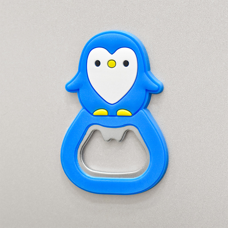 Deschizător de sticle cu magnet pentru frigider, din PVC moale, design vertical magnetic, portabil și pliabil, cadou